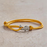 Buddha Stones Double Wrap Braided Rope Whale Connection Bracelet
