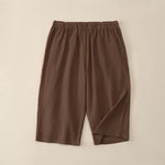 Buddha Stones Summer Casual Drawstring Solid Capri Pants Men's Straight Leg Pants With Pockets