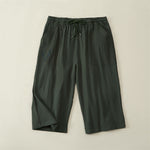Buddha Stones Summer Casual Drawstring Solid Capri Pants Men's Straight Leg Pants With Pockets