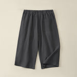 Buddha Stones Summer Casual Drawstring Solid Capri Pants Men's Straight Leg Pants With Pockets