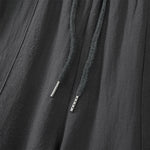 Buddha Stones Summer Casual Drawstring Solid Capri Pants Men's Straight Leg Pants With Pockets