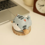 Buddha Stones Basswood Cat Strength Hand-Carved Cute Animal Decor