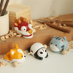 Buddha Stones Basswood Cat Strength Hand-Carved Cute Animal Decor