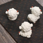 Buddha Stones Purple Clay Chinese Zodiac Cute Sheep Luck Tea Pet Decor