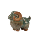 Buddha Stones Kiln-Change Glaze Ceramic Chinese Zodiac Ram Prosperity Cute Animal Decor
