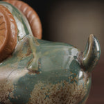 Buddha Stones Kiln-Change Glaze Ceramic Chinese Zodiac Ram Prosperity Cute Animal Decor