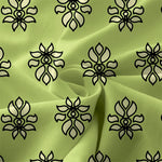 Buddha Stones Summer Casual Mint Floral Border Pattern Women's Summer Sleeveless Midi Dress With Pockets