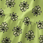 Buddha Stones Summer Casual Mint Floral Border Pattern Women's Summer Sleeveless Midi Dress With Pockets