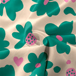 Buddha Stones Summer Casual Green Floral Hearts Pattern Women's Summer Sleeveless Midi Dress With Pockets