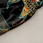 Buddha Stones Summer Casual Koi Fish Floral Wave Pattern Women's Summer Sleeveless Midi Dress With Pockets