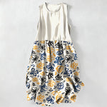 Buddha Stones Summer Casual Abstract Floral Pattern Women's Summer Sleeveless Midi Dress With Pockets