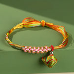 Buddha Stones Multiple Colorful String Zongzi Peach Blossoms Connection Bracelet