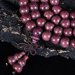 Buddha Stones Natural Peltogyne Gourd 108 Bead Mala