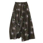 Buddha Stones Cotton Linen Colorful Dandelion Floral Pattern Women's Elastic Waist Wide Leg Pants With Pockets