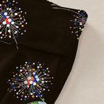 Buddha Stones Cotton Linen Colorful Dandelion Floral Pattern Women's Elastic Waist Wide Leg Pants With Pockets