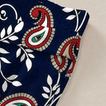 Buddha Stones Cotton Linen Bohemian Paisley Pattern Women's Elastic Waist Wide Leg Pants With Pockets