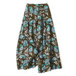 Buddha Stones Cotton Linen Bohemian Paisley Pattern Women's Elastic Waist Wide Leg Pants With Pockets