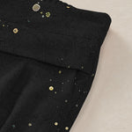 Buddha Stones Cotton Linen Lotus Bloom Pattern Women's Elastic Waist Wide Leg Pants With Pockets