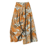 Buddha Stones Cotton Linen Japanese Wave Pattern Women's Elastic Waist Wide Leg Pants With Pockets
