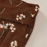 Buddha Stones Cotton Linen Floral Bouquet Pattern Women's Elastic Waist Wide Leg Pants With Pockets