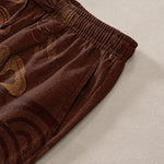 Buddha Stones Cotton Vintage Floral Pattern Men's Tapered Pants With Pockets