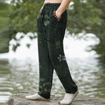 Buddha Stones Cotton Vintage Floral Pattern Men's Tapered Pants With Pockets