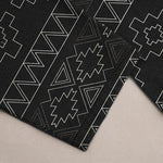 Buddha Stones Cotton Tribal White Geometric Pattern Men's Tapered Pants With Pockets