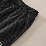 Buddha Stones Cotton White Lotus Spiral Pattern Men's Tapered Pants With Pockets