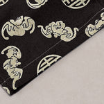 Buddha Stones Cotton Longevity Cloud Round Emblem Pattern Men's Tapered Pants With Pockets