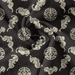 Buddha Stones Cotton Longevity Cloud Round Emblem Pattern Men's Tapered Pants With Pockets