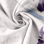 Buddha Stones Pure Cotton Graceful Iris Pattern Women's Elastic Waist Pants With Pockets