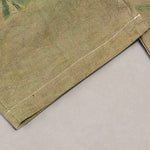 Buddha Stones Pure Cotton White Floral Leaf Pattern Women's Elastic Waist Pants With Pockets
