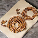 Buddha Stones Natural Abelia Biflora Wood Protection 108 Bead Mala