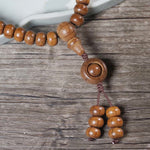 Buddha Stones Natural Abelia Biflora Wood Protection 108 Bead Mala