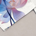 Buddha Stones Pure Cotton Watercolor Lotus Pattern Women's Elastic Waist Pants With Pockets