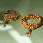 Buddha Stones Natural Marblewood Harmony 108 Bead Mala