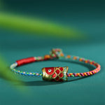 Buddha Stones Hand-Woven Colorful String Koi Fish Luck Braided Bracelet