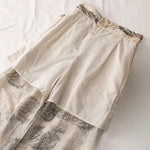 Buddha Stones Summer Boho Casual Paisley Zipper Design Ankle Women's Straight Leg Pants With Pockets