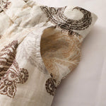 Buddha Stones Summer Boho Casual Paisley Zipper Design Ankle Women's Straight Leg Pants With Pockets