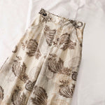 Buddha Stones Summer Boho Casual Paisley Zipper Design Ankle Women's Straight Leg Pants With Pockets