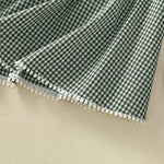 Buddha Stones Summer Vintage Green Plaid Women's Skirts With Pockets