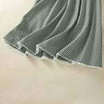 Buddha Stones Summer Vintage Green Plaid Women's Skirts With Pockets