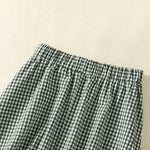 Buddha Stones Summer Vintage Green Plaid Women's Skirts With Pockets