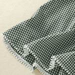Buddha Stones Summer Vintage Green Plaid Women's Skirts With Pockets