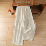 Buddha Stones Summer Casual Minimalist Drawstring Solid Cropped Pants Women's Straight Leg Pants With Pockets