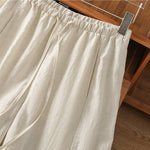 Buddha Stones Summer Casual Minimalist Drawstring Solid Cropped Pants Women's Straight Leg Pants With Pockets