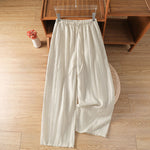 Buddha Stones Summer Casual Minimalist Drawstring Solid Cropped Pants Women's Straight Leg Pants With Pockets