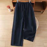 Buddha Stones Summer Casual Minimalist Drawstring Solid Cropped Pants Women's Straight Leg Pants With Pockets