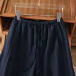 Buddha Stones Summer Casual Minimalist Drawstring Solid Cropped Pants Women's Straight Leg Pants With Pockets