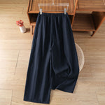 Buddha Stones Summer Casual Minimalist Drawstring Solid Cropped Pants Women's Straight Leg Pants With Pockets